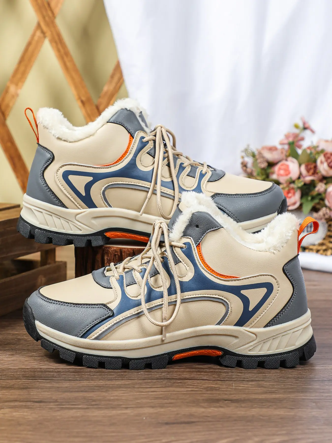 Women's Winter Fashion Colorblock Snow Boots, Soft Fleece Lining, Casual Warm Ankle Booties for Christmas Party Daily Wear Outdoor Activities