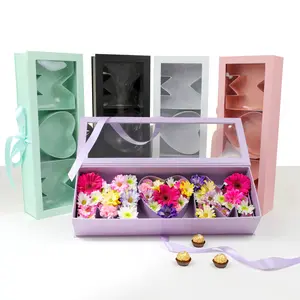“MOM” Box, Clear Top, Plastic Liner, Ribbon, Various Colors, W230