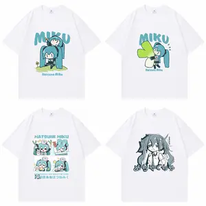 Miku Kawaii Printed T-Shirt Fashionable Cool Short Sleeve T-Shirt Summer Fashion Comfortable Pure Cotton Outdoor T-shirt Unisex Fashionable Clothing Holiday Gift