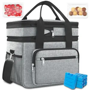 TikTokShopBacktoSchool Coobiiya Large Capacity 23L Expandable   and Cooler  Box for Men with 4 Ice packs&2 Snack  for School/Work/Picnic/Camping Personalized Insulatedk Dealsforyoudays Travel Essentials Pouch lunch bag women Zipper