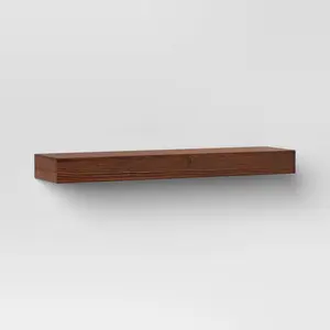 Threshold Modern Wood Wall Mounted Shelf Storage Floating Walnut Brown