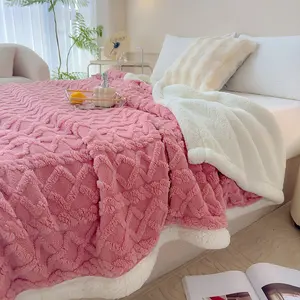 Thick Warm Plush Blanket, Diamond Pattern Flannel Throw, Style Bedroom Decor, Sofa Bed Cover, Living Room Rug, Dorm Essential