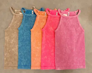 Stone Washed Ribbed Seamless Cami Top