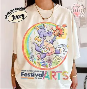 Adult & Youth Cute Figment Purple Dragon Artist Comfort Colors/Gildan Shirt, Epcot International Festival of the Arts 2026 Matching Tee, Resort Family Holiday Gifts, Full Size, Full Colors