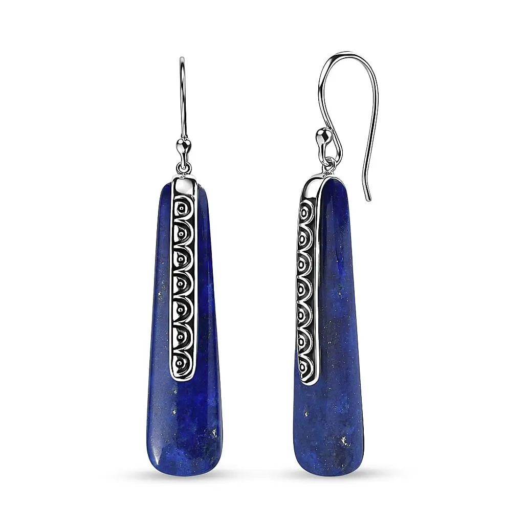 Sajen Silver Lapis Lazuli Earrings in Rhodium Over Sterling Silver 28.35 ctw