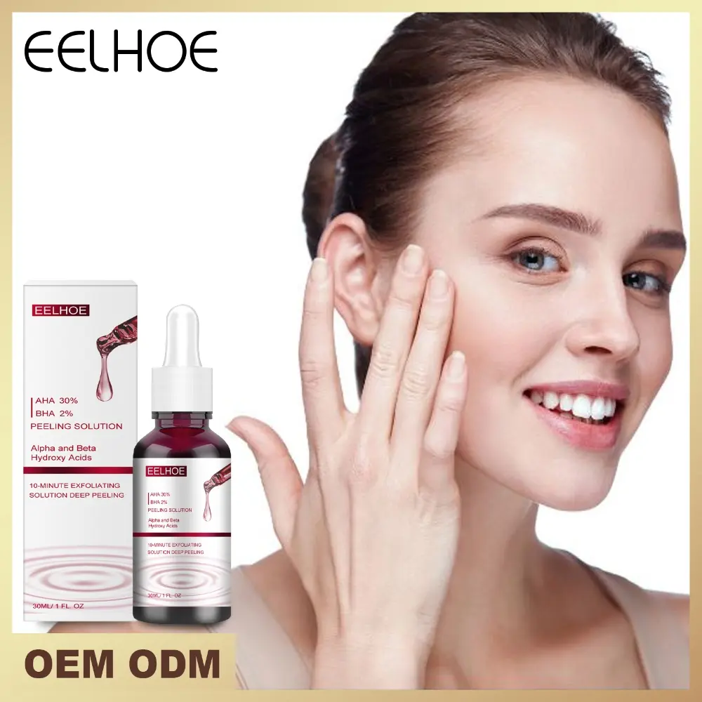 EELHOE AHA30% + BHA 2% Fruit Acid Salicylic Acid Essence for Exfoliating Cleansing Blackheads Acne Pore Shrinking Skin Care Solution