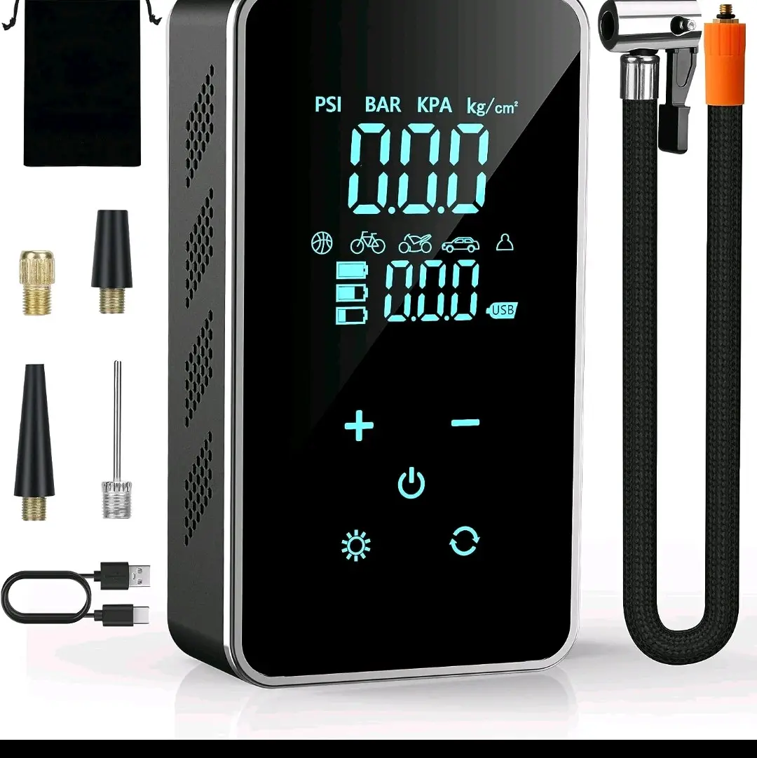 3IN1 Portable Air Pump with LED Light and Tire Pressure Gauge for Car and Motorcycle - Auto Monster