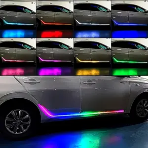 2pcs 60in RGB LED Door Pedal Light Strip - Neon Decorative Light with Remote Control, USB Powered, Battery Free - Suitable for Racing Effect On Cars, Trucks, And Pickups