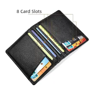 YUECIMIE Super Slim Soft Wallet Genuine Leather Mini Credit Card Holder Wallets Purse Thin Small Card Holders Men Wallet