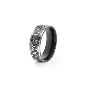 Nordic style Odin Solomon lucky knot totem embroidered ring, men's domineering ring
