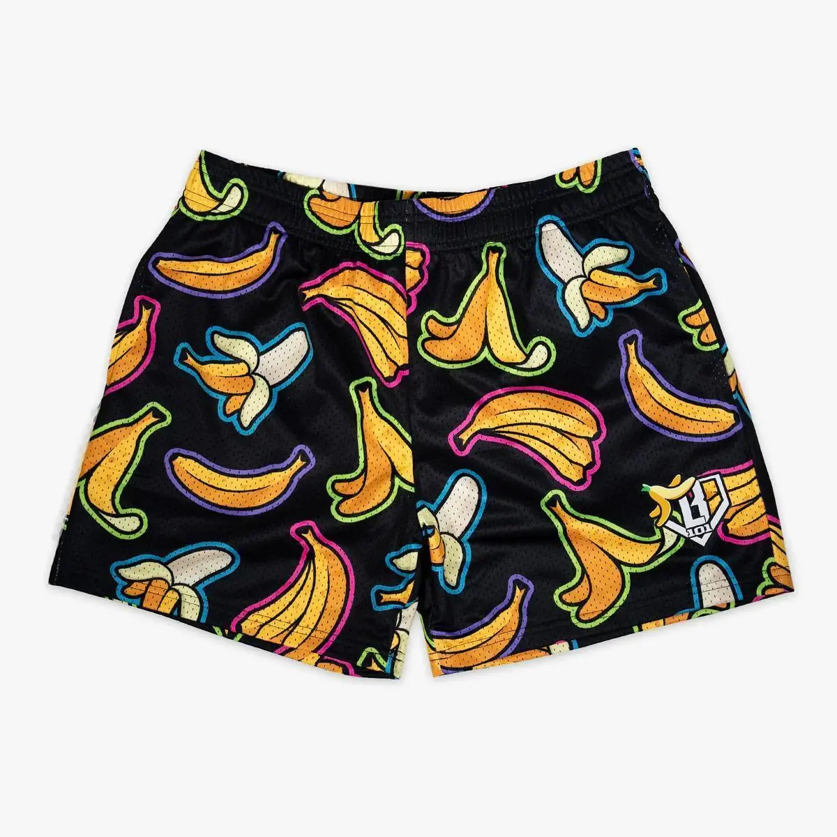 Baseball Lifestyle 101 - Banana Midnight Neon Mesh Shorts for Youth & Adults | Lightweight & Breathable Summer Sports Shorts for Casual & Outdoor Style for Women & Men | Baseball Training, Gym & Everyday Activewear | Perfect Gift for Him