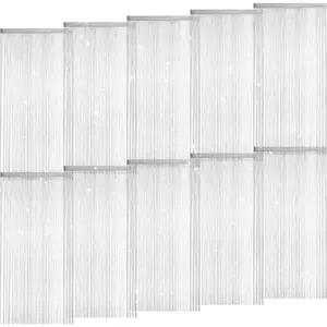 10 Pack 39 x 79 Inch String Curtains for Doorways,  Fringe Hippie Room Divider  Decor Glitter Beaded Curtains for Door Window Hallway Entrance Wall Closet Bedroom Party,