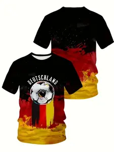 Men's Germany Flag Football T-Shirt, Casual Daily Wear, Fan Clothing, Outdoor Soccer Match Tee, World Cup Clearance Special Offer