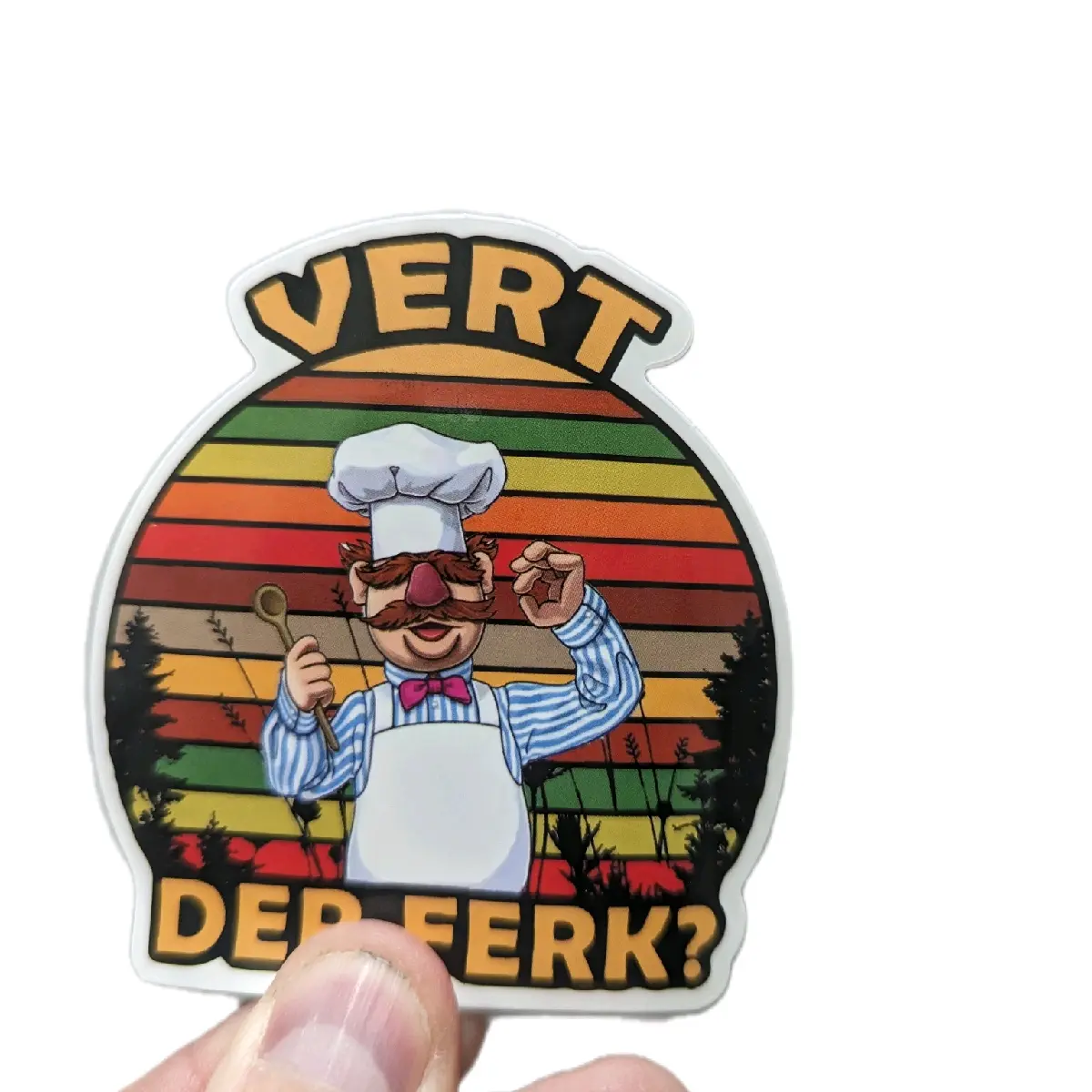 6-pack funny swedish chef vert der ferk sticker 3"