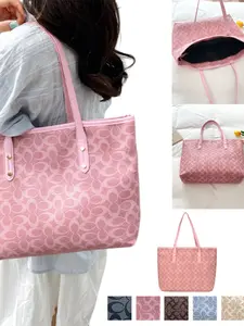 Classic Floral Commuting Tote Bag, 40x29x10 Cm, Ultra-Light 0.25 Kg, 5 Color Options, Spacious Design, Ideal for Laptop & Daily Use
