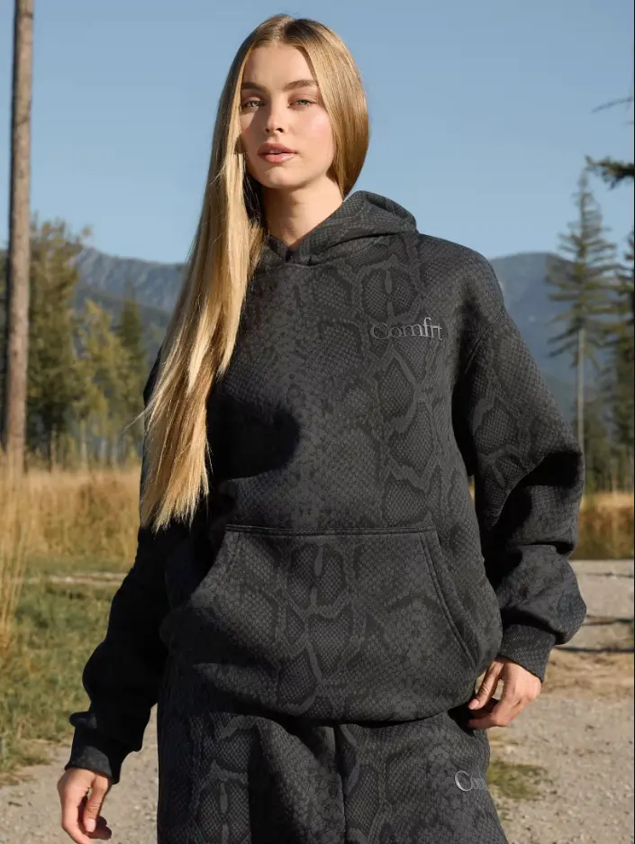 Comfrt | Minimalist Hoodie – Mega | Soft Oversized Onyx Snake Camo Hoodie | Mega Camo Hoodie & Minimalist Leg Sweatpants | Onyx Snake Streetwear | Oversized Camo Set | Matching Unisex Streetwear Sweatsuit for Men and Women Cargo Classic