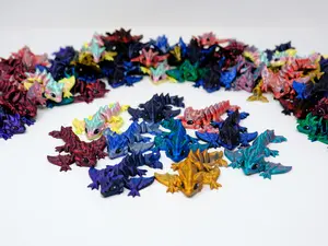 Animon Studios Tiny Wyvern Dragon Articulating Flexi 3D Printed PLA Dragon Keychain & Ornament Unique Gift for Dragon Lovers Fantasy Fans