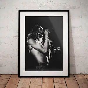 Layne Staley Poster with signature - Alice in Chains Art Print - Rock Music Wall Design - Black White Artwork Printed