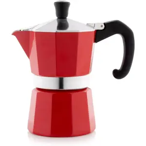Stovetop Espresso Maker | Italian Moka Pot Espresso Maker, Classic  Design Mocha Pot for  Brewing & Camping | Easy to Use & Clean - 3-Cup, Red