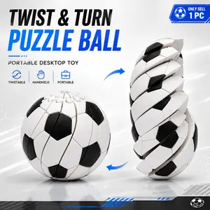 1 PC Soccer Ball Fidget Toy, Baseball Fidget Ball Toy, 3D Printed Twist Puzzle, Portable Handheld Desk Spinner for Office Travel