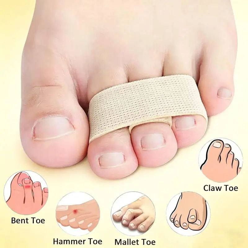 Hammer Toe Corrector 2Pcs, Toe Splints Support for Broken, Bent & Overlapping Toes Protector, Toe Separators