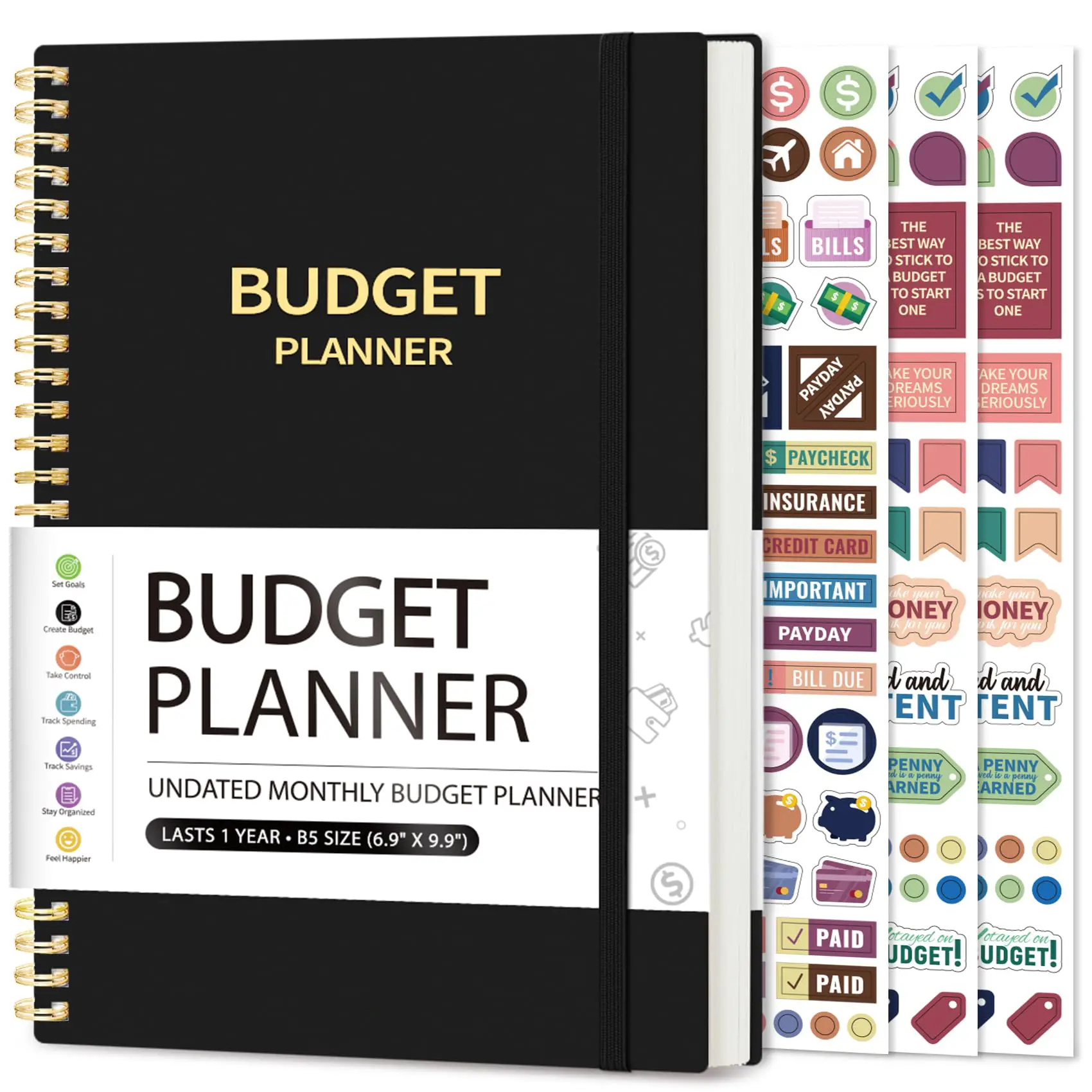 Budget Planner - Monthly Budget Book with Expense Tracker Notebook, Undated Bill Organizer & Finance Planner to Take Control of Your Money, 2023-2024
