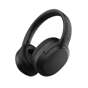 Hybrid Active Noise Cancelling Headphones, Wireless Over Ear Bluetooth Headphones with Mic, 40H Playtime, Hi-Res Audio, Deep Bass, Foldable Comfort Fit Ear Cups for Travel, Office, Home——SunoFi XM-001 Matte Black