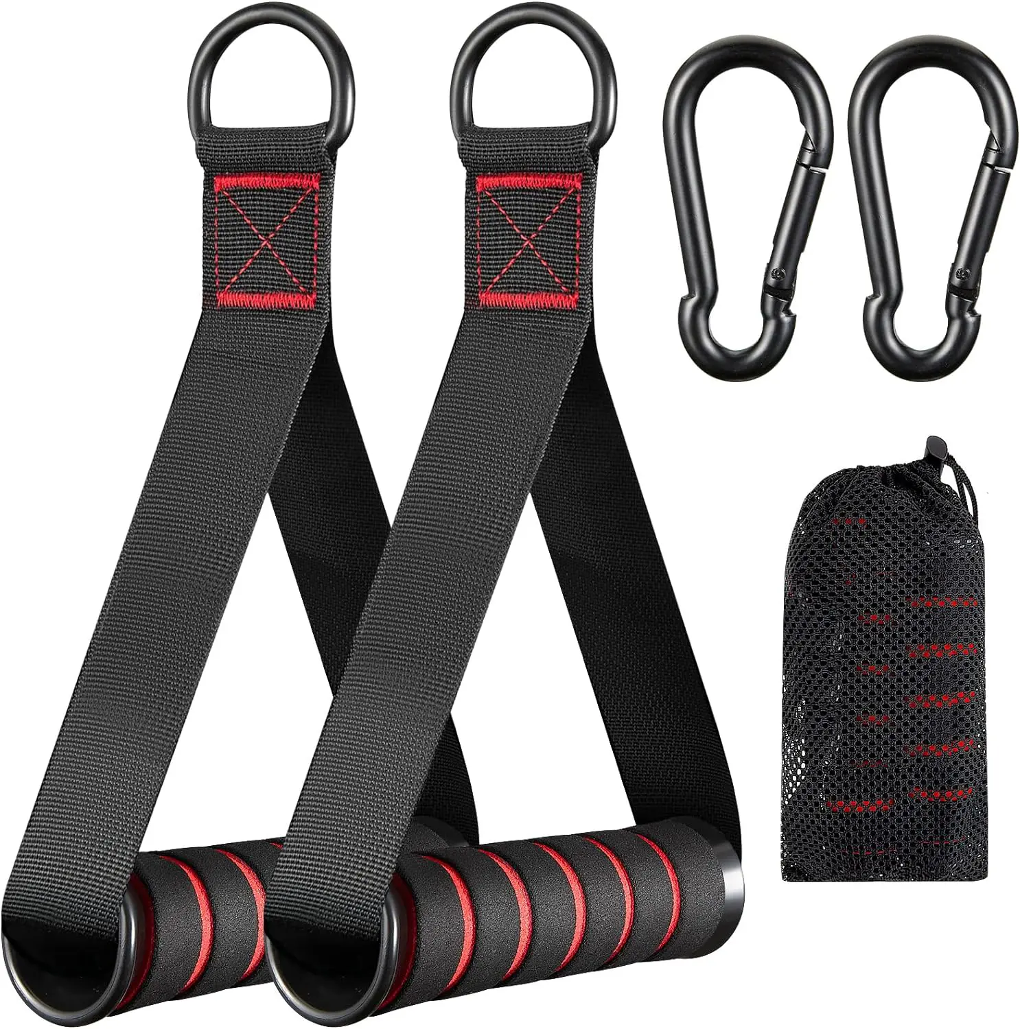 Heavy Duty Resistance Band Handles, Cable Handles Gym Equipment, Replacement Exercise Handles for Cable Machine, Pulley System, Strength Trainer, Pull Down Workout, Home Gym Cable Attachments