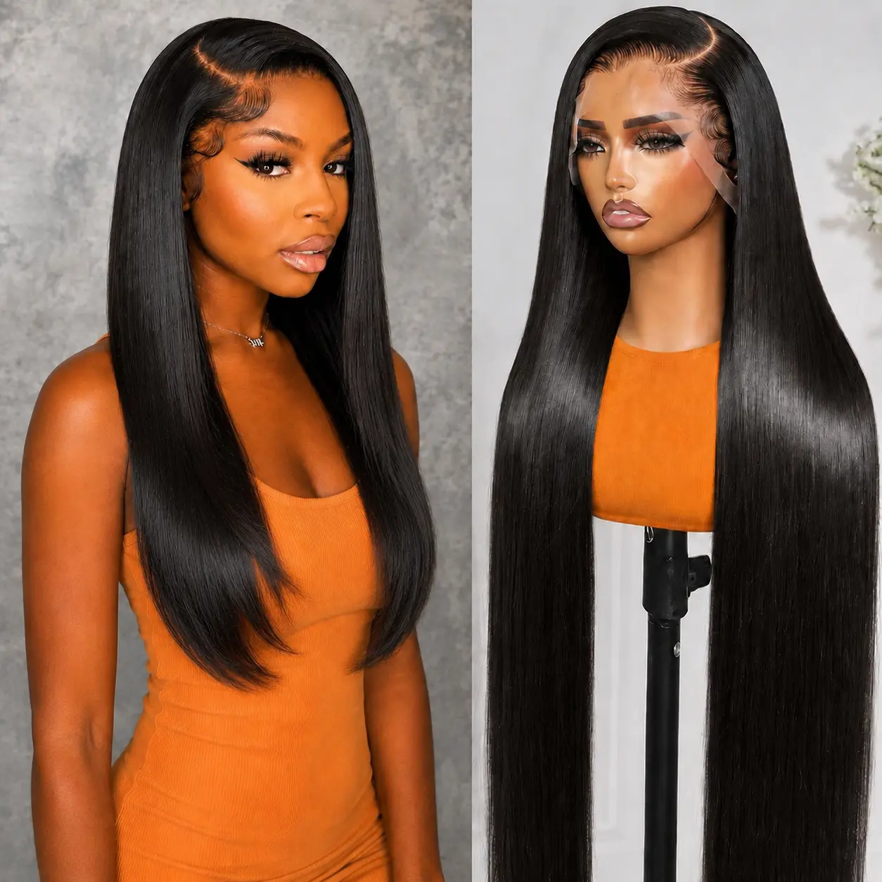 ONLY $59.99=22inch Human Hair Deep Wave Lace Front Wigs Human Hair Wigs Body Wave for Black Women 130% Density 13X4 Straight Wig HD Transparent Lace Frontal Human Hair Body Wave/Deep Wave/Straight Hair Wig for Black Women