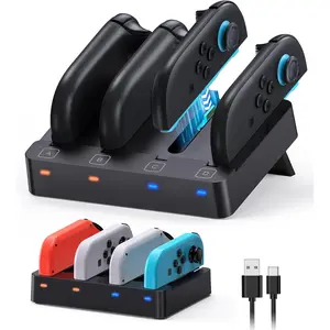 L-RDC013  Controller Charger for Nintendo Switch 2 2025 and Switch 1, Horizontal Charging Dock Station for Joy con and for Joycon 2 Accessories with Foldable Storage Stand