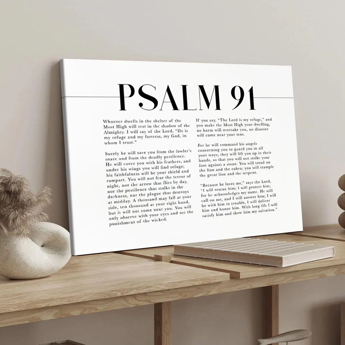 1 Count Wooden Framed Canvas, Wall Art Painting, Wall Picture, Psalm 91 Bible Wall Poster, Murals In The Rooms Of Boys And Girls, Modern Home Decor, Decoration Items, Ideal Gift, High Definition, Waterproof, Artwork