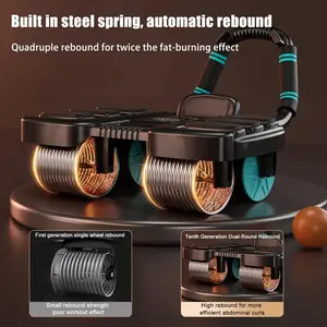 2026 Advanced 4-Wheel Abdominal Trainer Set (3-Piece), Elbow Rest Auto-Rebound Core Exerciser with Knee Pad, Modern Home Fitness Tool, Perfect Festival Gift