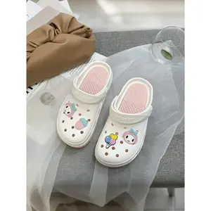Women's Cute Cartoon Charms Clogs, Casual Comfortable Breathable Platform Non-slip Clogs, Fashionable Shoes for Indoor & Outdoor Wear Footwear