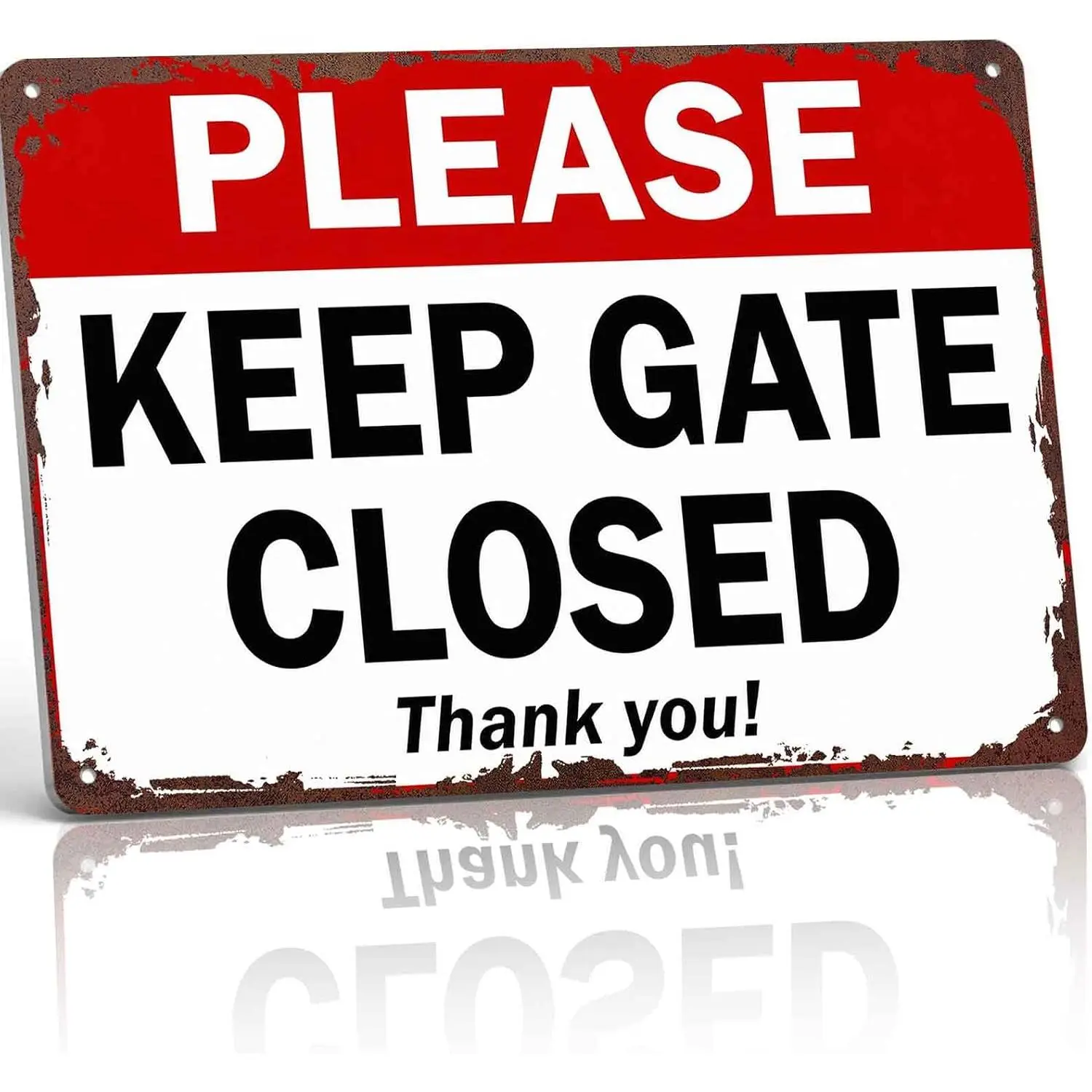 Lightweight Aluminum-Based Rectangle Tin "Please Keep Gate Closed" Sign, 8x12in Hanging Home Decor Plaque, Home Supplies for Garden, Door