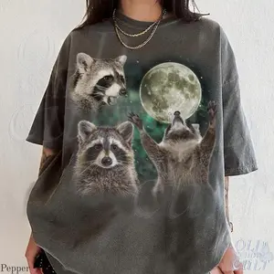 Comfort Colors Three Raccoons Retro Graphic T-shirts, Vintage  Raccoon Moon Tshirt, Raccoon Lovers, Funny Raccon Tee, Oversized Washed Tee