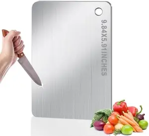 Cutting Board for Kitchen, Mini Stainless Steel Non Stick Chopping Board, Upgrade Double Sided Food-Grade Stainless Steel Board for Kitchen for Meat Cheese Vegetable (Mini)