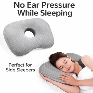 Ear Protection Pillow for Side Sleepers Relieve Ear Pressure Soft Sleep Cushion