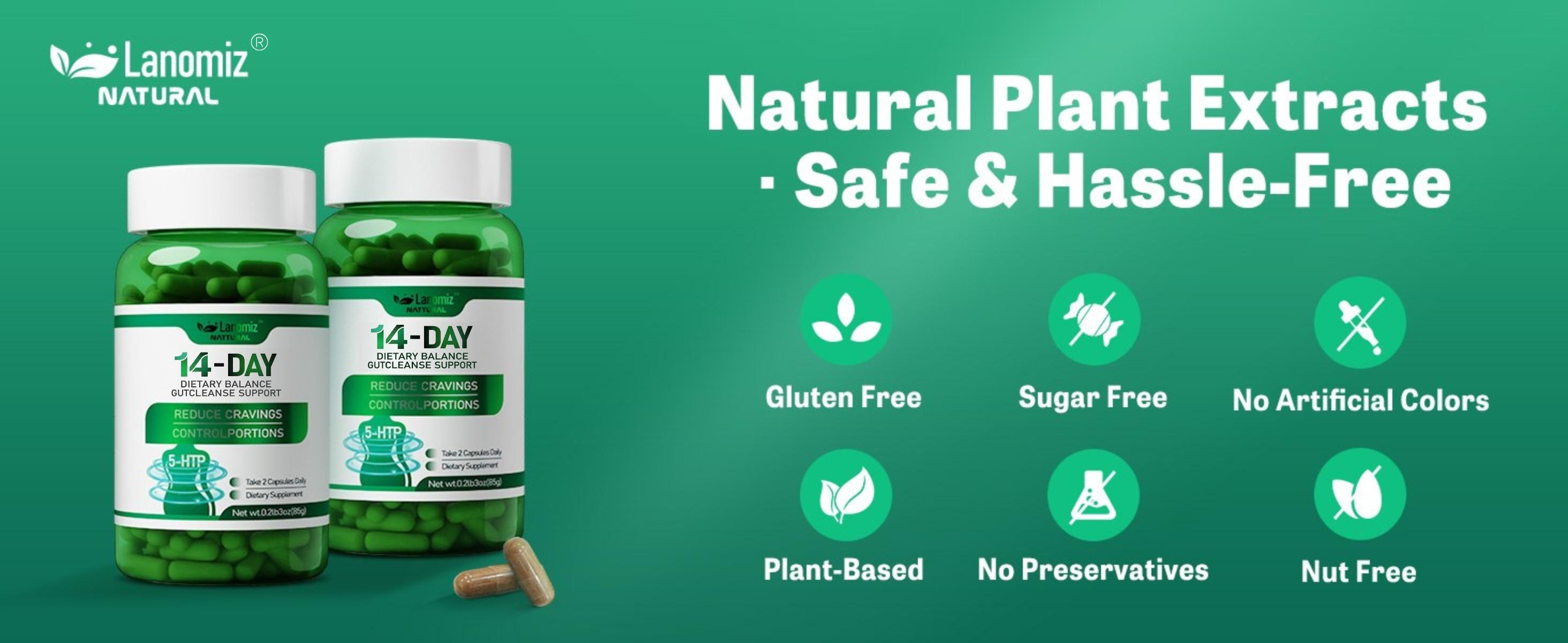 LANOMIZ Probiotic Complex Supplement with Yerba Mate Extract, White Kidney Bean Extract, Probiotics, L-Theanine, 5-HTP, 60 Capsules, Vegan, Gluten-Free, Non-GMO - Dietary LANOMIZ Probiotic Complex Supplement with Yerba Mate Extract, White Kidney Bean Extract, Probiotics, L-Theanine, 5-HTP, 60 Capsules, Vegan, Gluten-Free, Non-GMO - Dietary