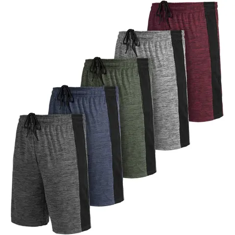 [5 Pack] Men’s Dry-Fit Athletic Shorts – Quick-Dry, Lightweight Activewear for Workout, Gym, Running, Basketball, Training & Fitness – Breathable Sports Shorts with Pockets for Men’s Active Lifestyle