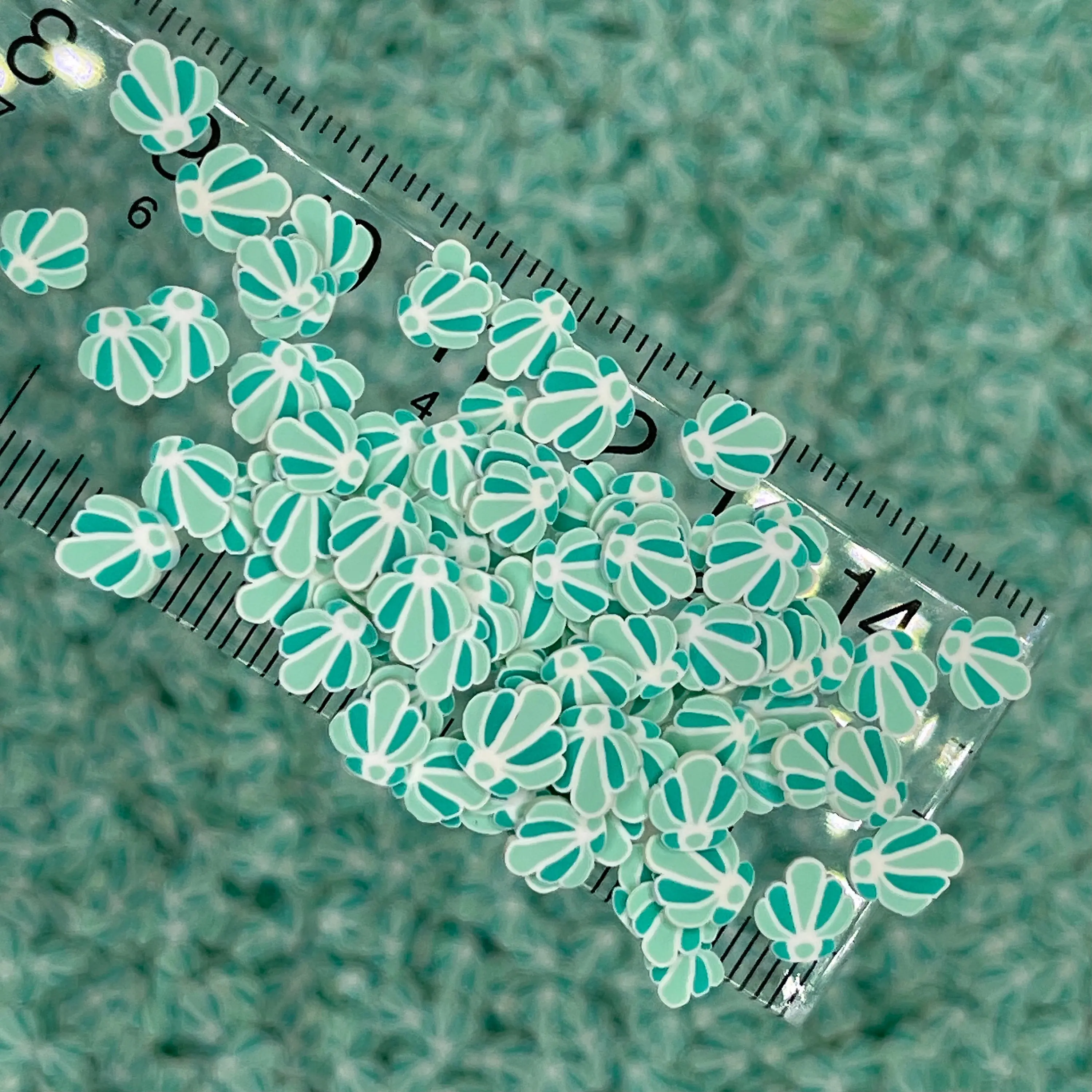Green Shell, Ocean Polymer Clay Sprinkle (NOT EDIBLE) D33-01