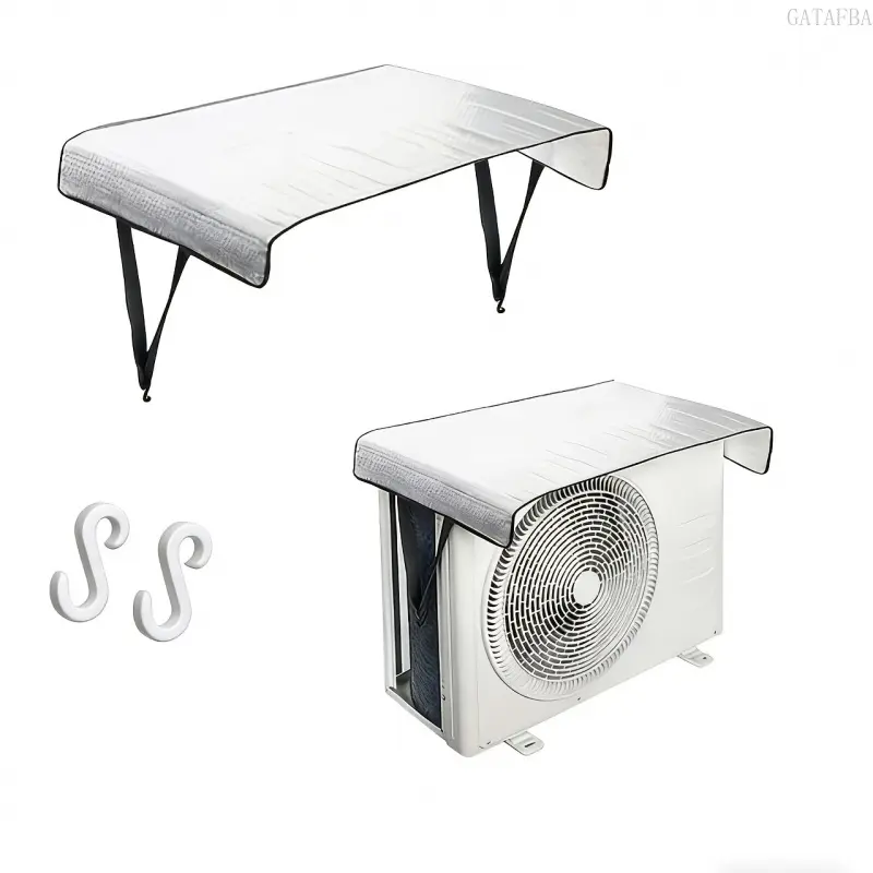 1Pcs Double Layer Aluminum Foil Air Conditioner Outdoor Unit Cover, Heat Insulation Waterproof Dustproof AC Protector, Energy Saving Cooling Efficient Shield for Home Outdoor Air Condenser Daily Use