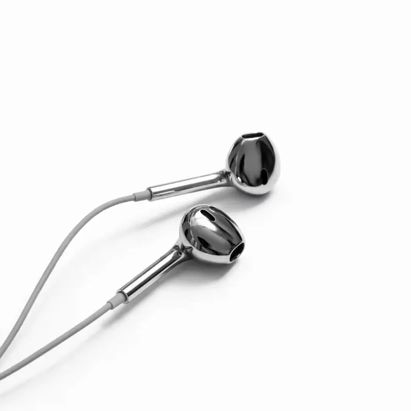 Lightning Port Wired Single-Ear Earbuds, Chrome Finish, Y2K Trendy Design, Custom Grip, Titanium Build for Workout Audio (Phones & Electronics Accessory)