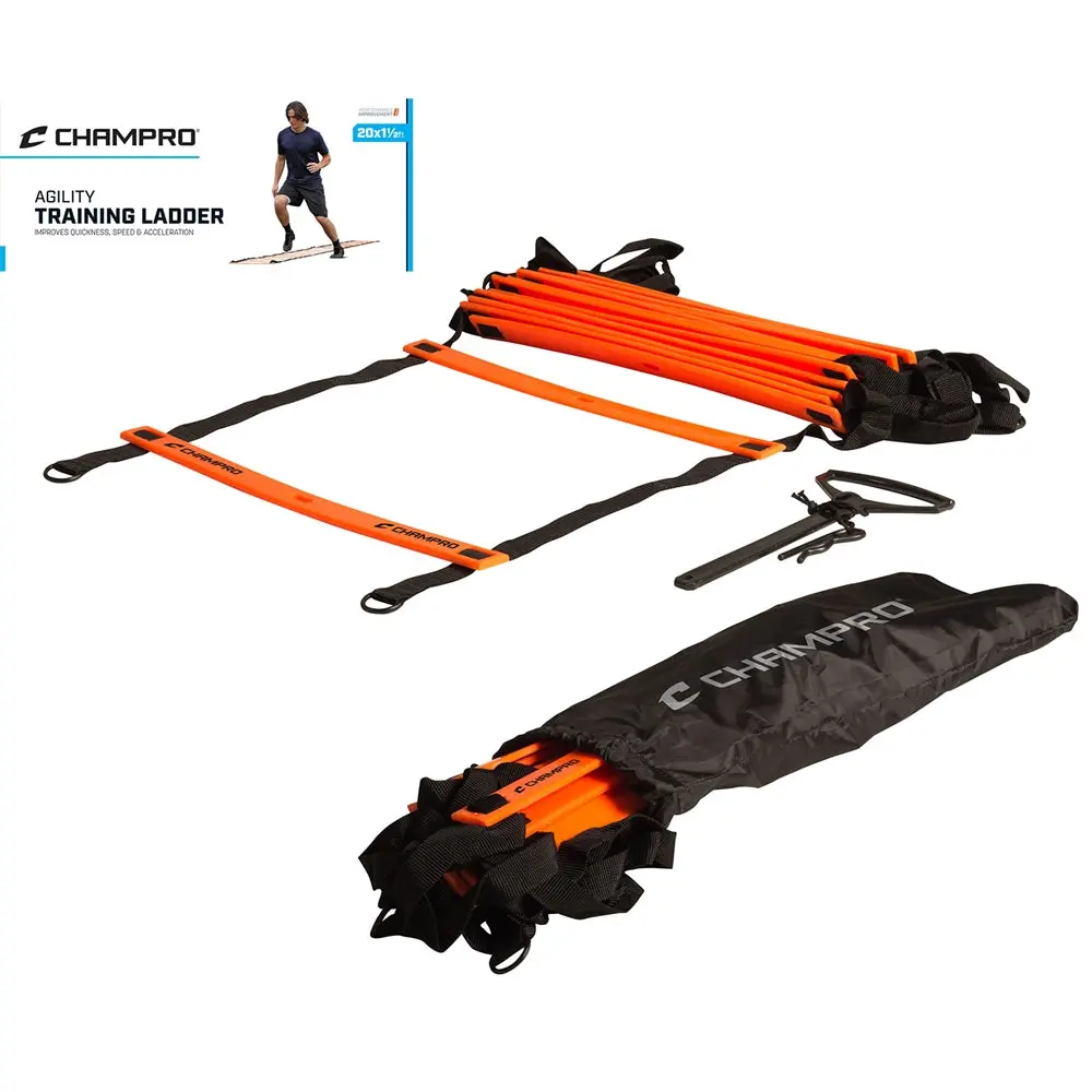 Champro Agility Training Ladder, Portable Nylon Adjustable 2-Section Equipment for Sports Drills, Fitness & Outdoor Training, Two Sections