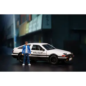 Initial D Toyota Trueno AE-86 & Takumi, 1:24 Scale Vehicle and 2.75" Die-Cast Figure