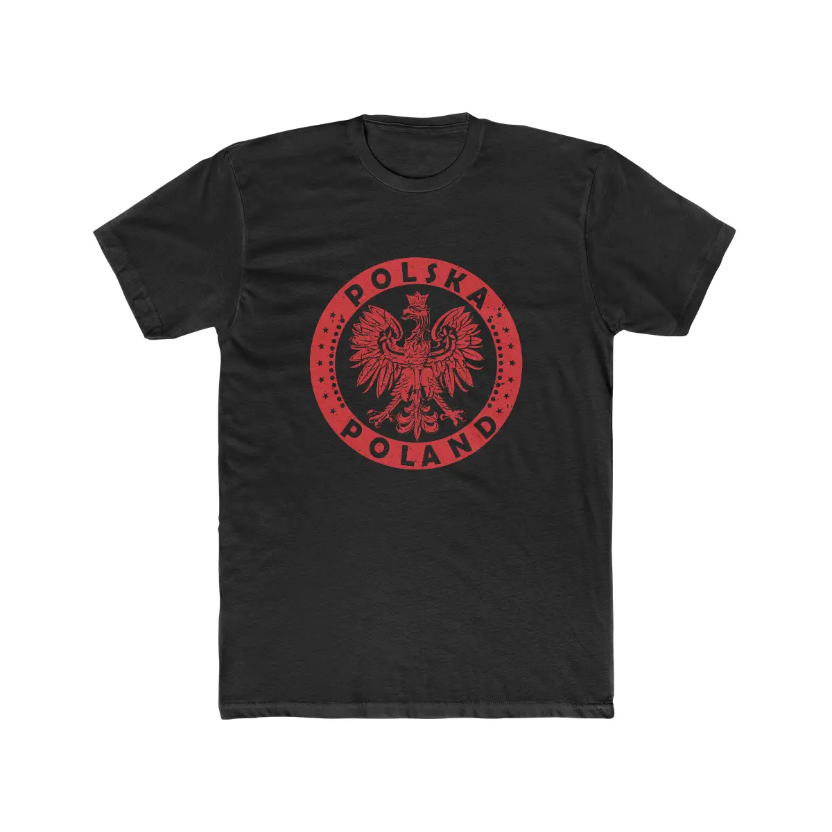 Polska Poland Polish Pride Coat of Arms Premium Cotton Crew Tee Shortsleeve Classic