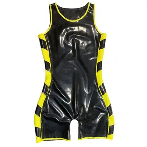 Color-Blocked Latex Jumpsuit for Men & Women - Unisex Design, Versatile Latex Material, Modern Color-Blocking, Ideal for Casual & Stylish Occasions