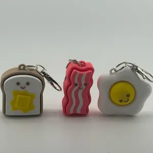 ADHD Sensory Breakfast Food Keychain Clicker – Fidget Toy for Anxiety Relief, Autism, Desk Fidget, Cute Food Keychain, Keyboard Clicker