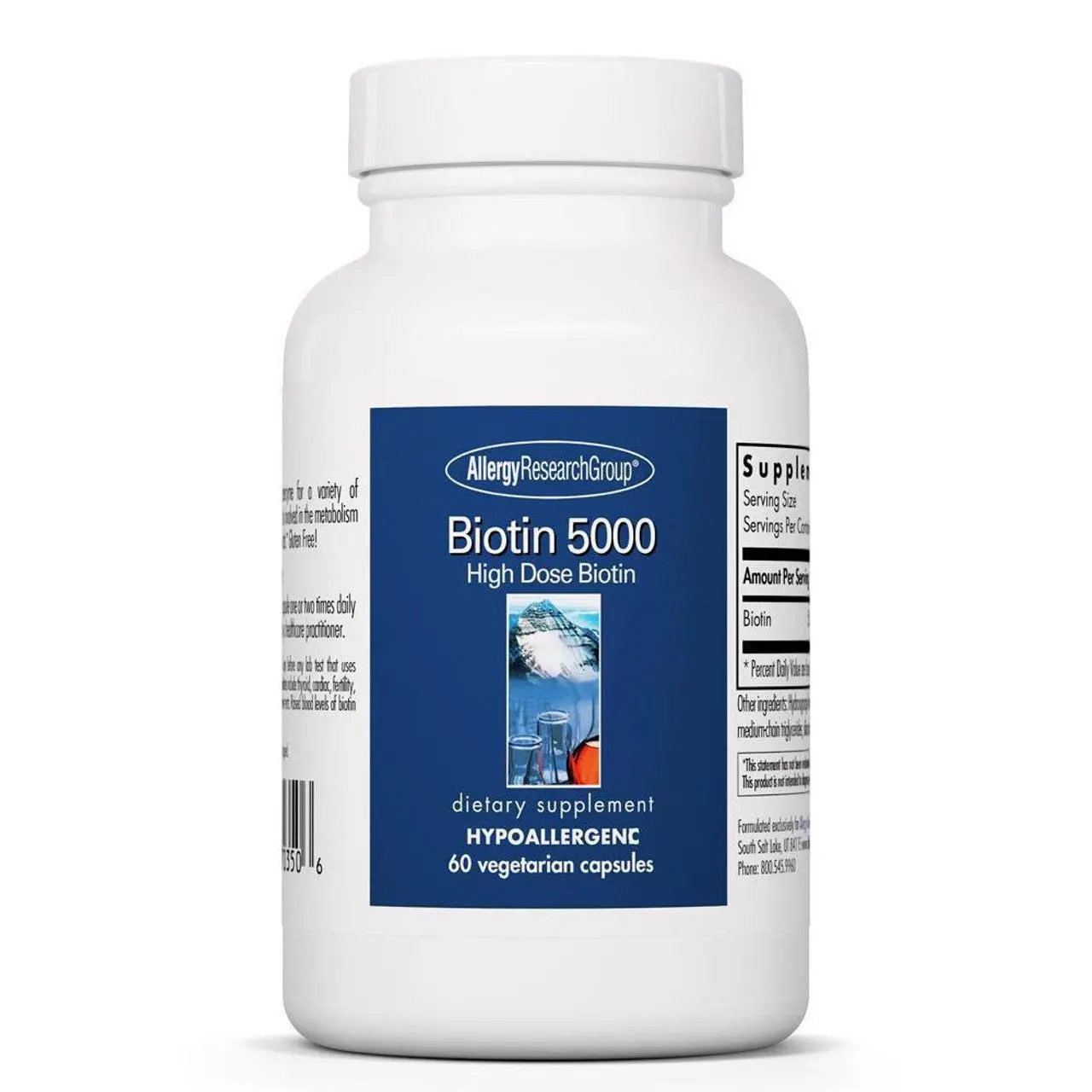 Biotin 5000 - 60 Vegetarian Capsule (Allergy Research Group)