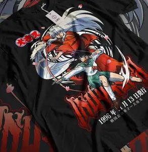 Inuyasha kagome T-shirt Red Moon Inu Yasha Girl Anime Manga Gifts All Size, Lightweight Feel, Moves with You, Made to Last