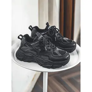 Men's Breathable Mesh Casual Thick Sole Non-Slip Sneakers, Height Increasing Sporty Dad Shoes, Versatile High-Top Trainers, Breathable Walking Sneakers